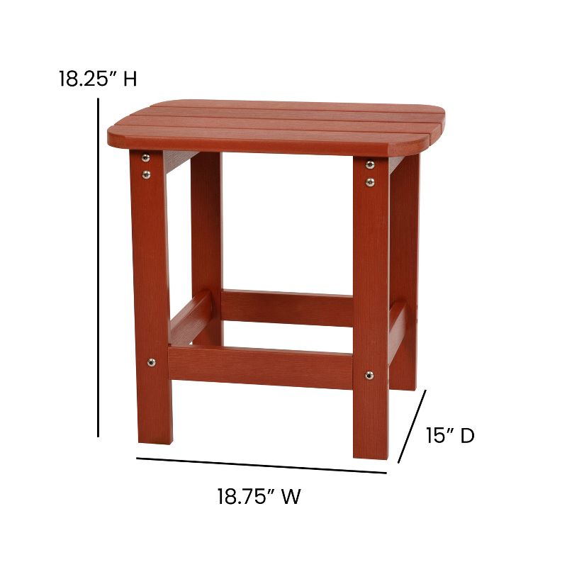 Emma and Oliver Three Piece Hammond Adirondack Style Conversation Set with Two Chairs and Matching Side Table for Indoor and Outdoor Use, 6 of 12