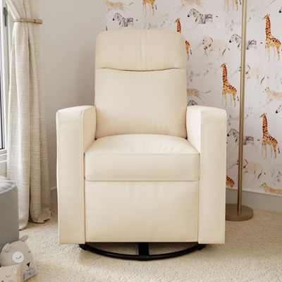 Gabby Pillowback Natural Oat Swivel Glider with High Support