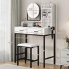 Makeup Vanity Desk with Adjustable Rotating Mirror, 29"W Large Dressing Table with 2 Drawers & Stool, Modern Makeup Vanity Table for Bedroom - 3 of 4