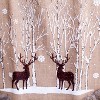 Gerson Reindeer Christmas Tree Skirt, Country Inspired Woodland Holiday Decor, Burlap and Faux Fur, 48 in diameter - 2 of 4