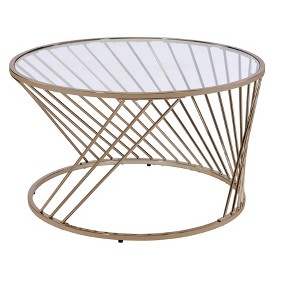 Bluelipe Clear Glass Top with Champagne Finish Coffee Table - 1 of 1