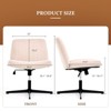 Home Office Desk Swivel Chair Armless, Fabric Padded, Height Adjustment, 120° Rocking, Cross Legged Chair wide - 2 of 4