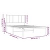 vidaXL White Metal Bed Frame with Supportive Slats and Spacious Storage Space, Elegant Design, Robust Powder-Coated Steel Construction - 3 of 4