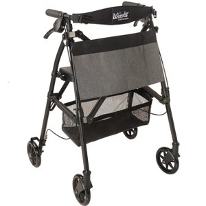 Stander Wonder Rollator Plus, Lightweight 4- Wheel Folding Walker with Seat & Basket - 1 of 4