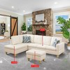 DOMETOUR Modern 3-Piece Living Room Sofa Set (Sofa+Left Side Chaise+Ottoman) - 2 of 4