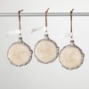 4.5"H Sullivans Christmas Rustic Snowflake Ornament Set of 3  White-Silver - 3 of 3