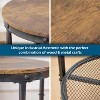 VINGLI Round End Table, 20" Vintage Brown End Table with Metal Mesh, Sofa Side Table Small Circle Table for Living Room Bedroom - 4 of 4