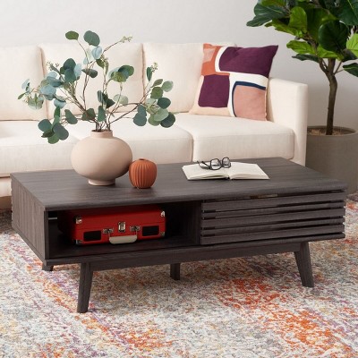 Rori Retro Chic Walnut Coffee Table with Metal Accents