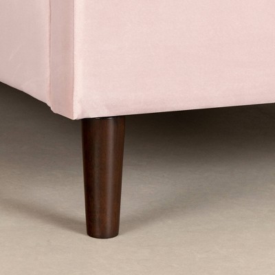 Pink Velvet Upholstered Full Platform Bed with Tufted Headboard