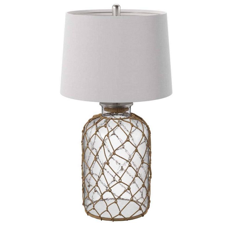 30&#34; 3-way Seeded Netted Rope Glass Table Lamp - StyleCraft, 3 of 9