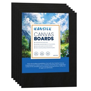 HANSILK  Black Canvases for Painting, Canvas Panels 12x16 inch, Pack of 6, 100% Cotton Acid-Free, Art Boards for Oil,Happy Mother's Day - 1 of 4
