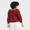 Women's Balloon 3/4 Sleeve Square Neck Blouse - A New Day™ - 2 of 3