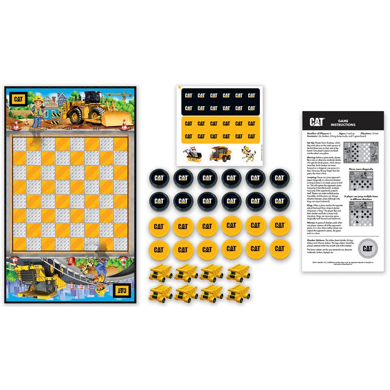 MasterPieces Officially licensed CAT - Caterpillar Checkers Board Game for Families and Kids ages 6 and Up, 3 of 6