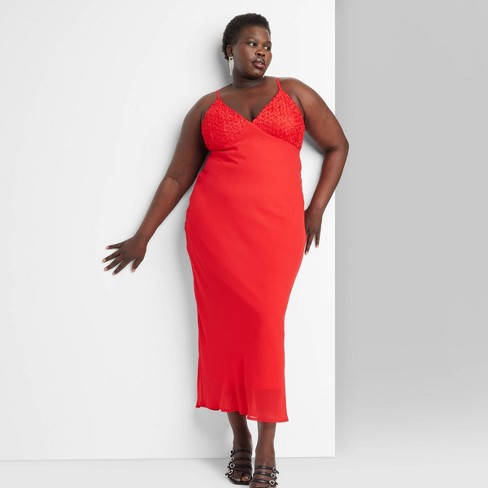 Women's Sleeveless Rosette Cup Maxi Dress - Wild Fable™ Red 4x : Target