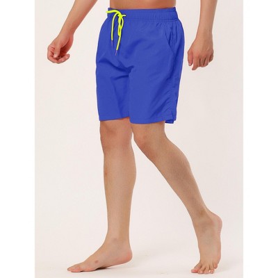 Lars Amadeus Men's Drawstring Waist Surfing Solid Color Swimwear Beach Board Shorts 2 Packs Dark Blue/Green 36 — фото 2