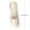 Unique Bargains Women's Long Straight Hair Lace Front Wigs with Wig Cap 24" 1PC - 2 of 4