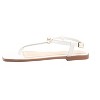 bebe Women's T-Strap Sandals - Flat Thong Sandals with Rhinestone Detail and Logo Charm - 3 of 4