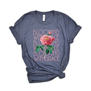 Simply Sage Market Women's Blooming With Grace Flower Short Sleeve Graphic Tee - 1 of 2