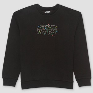 Men's Star Wars Holiday Lights Fleece Pullover Sweatshirt - Black : Target