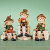 Collections Etc Hand-Painted 3-Piece Fall Straw Scarecrow Sitter Figurines 2.25 X 2 X 6.5 Brown - 2 of 2