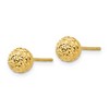 Black Bow Jewelry 6mm Diamond Cut Ball Post Earrings in 14k Yellow Gold - 2 of 4