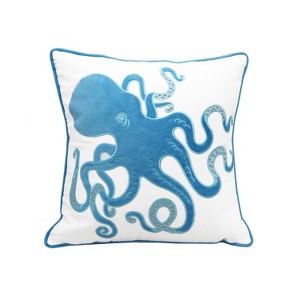 RightSide Designs Blue Inkling Octopus Indoor Applique Throw Pillow - 1 of 4