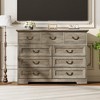 9-Drawer Dresser for Bedroom, 47" Wide Dressers Wood Vintage Chest of Drawers with Natural Texture and Vintage Gold Floral Handles - 3 of 4
