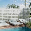 Lirago Metal Outdoor Privacy Screen Freestanding Patio Decorative Screens 72"x47" White - 2 of 4