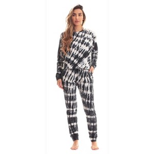 #FollowMe Womens Tie Dye Jogger Set  French Terry Two-Piece Loungewear & Sweatsuit - 1 of 3