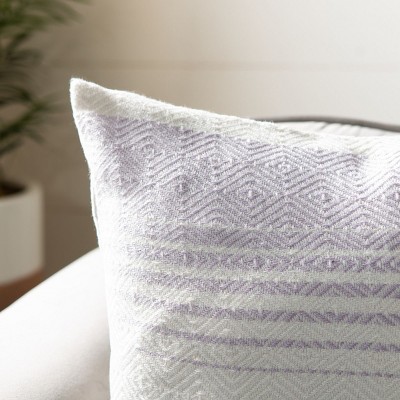 Kayra Purple and Beige Square Decorative Pillow
