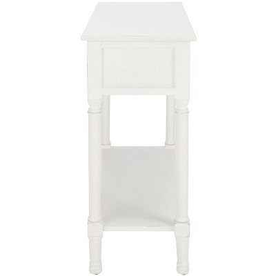 Allura Distressed White Wood 2-Drawer Console Table