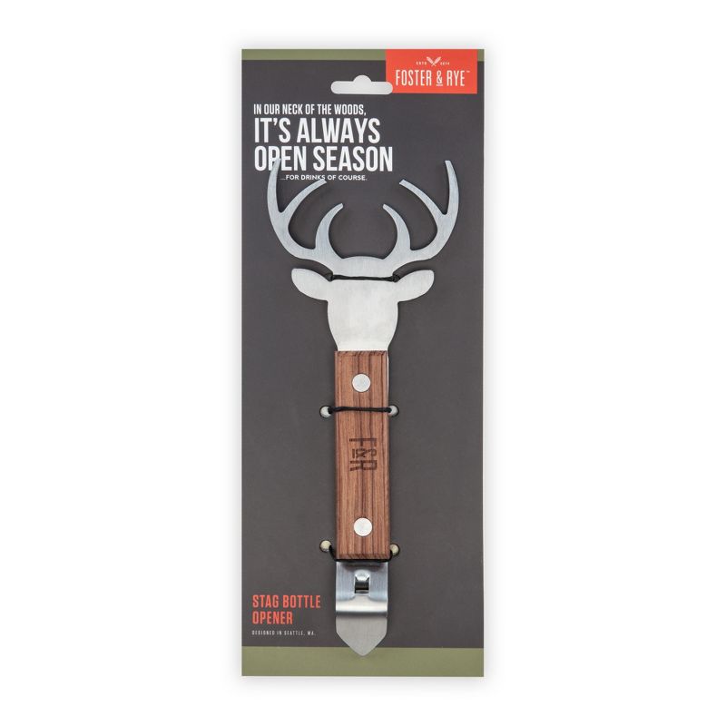Stag Acacia Wood Bottle Opener by Foster & Rye™, 5 of 6