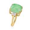 Ross-Simons Jade Ring With Diamonds in 10kt Yellow Gold - 3 of 4