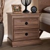 Ryker Oak Finished 2 Drawer Wood Nightstand Brown - Baxton Studio - 4 of 4