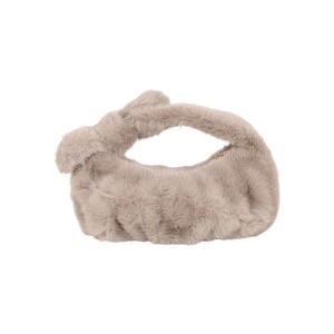 Anna-Kaci Women's Cute Soft Plush Bow Faux Fur Handbag Stylish Daily Shoulder Bag - 1 of 3