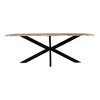 The Urban Port 79" Rectangular Live Edge Top Mango Wood Dining Table Crossed Legs Brown/Black - 2 of 4