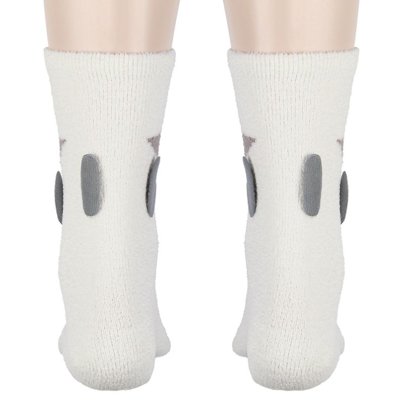 Avatar The Last Airbender Appa Flying Bison Manatee Fuzzy 3D Adult Crew Socks Off-White, 3 of 7