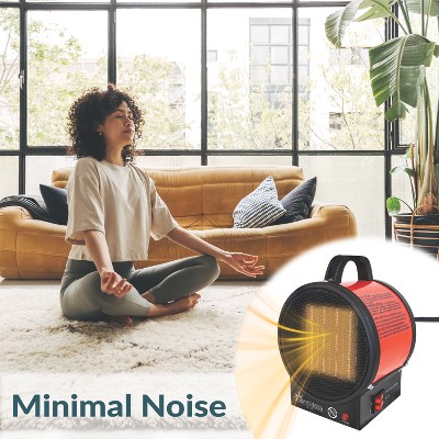 Portable Red Ceramic Electric Space Heater with Auto Shut-Off