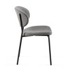 CENGHU Mid-Century Modern Boucle Fabric Dining Chairs, Curved Backrest Upholstered Boucle Dining Chair with Black Metal Legs - 4 of 4