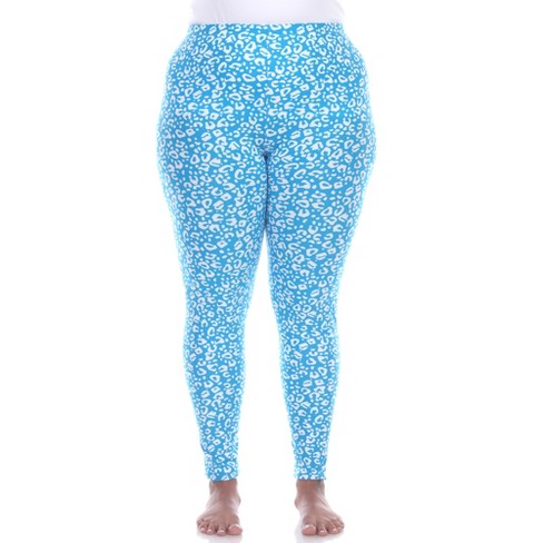 Women's Plus Size Printed Leggings White One Size Fits Most Plus - White  Mark : Target