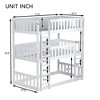 MAYEERTY Twin Size Triple Rubber Wood Bunk Bed with Ladders Guardrails Detachable Bunk Bed for Bedroom White - 4 of 4