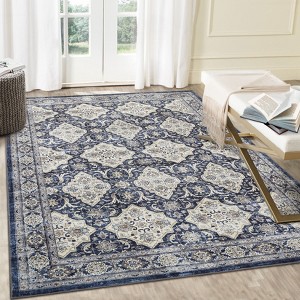 Coucheta Vintage Area Rug, Farmhouse Print Rug, Low Pile Machine Washable & Non-Slip, Multiple Sizes & Colors for Living Room, Home Office Decor - 1 of 4