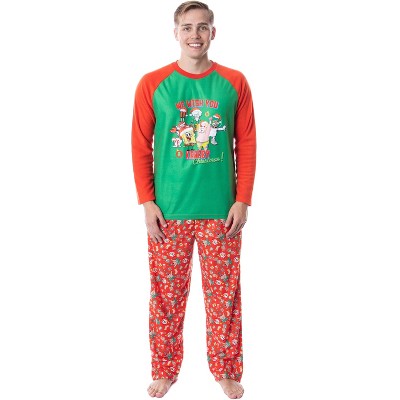 Nickelodeon Mens' SpongeBob SquarePants Krabby Christmas Pajama Set