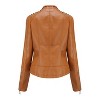 Clearlove Womens Casual Light Studded Shoulder Long Sleeve Cropped Zipper Moto Biker Faux Leather Jacket Coats - 2 of 4