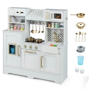 Safstar Kids Play Kitchen with Stoves, Faucet, Sink, Clock, Coffee Machine, Range Hood - 1 of 1
