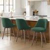 Bekrvio 26" Counter Height Swivel Bar Stools Set of 1/2/3/4–Mid-Century Barstools with Backs, Linen Upholstered & Wood Legs, for Kitchen Island - 3 of 4
