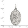 Black Bow Jewelry Sterling Silver St Christopher Oval Sports Medal Pendant, 15 x 31mm - 4 of 4