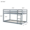 Kumasinova Twin-Over-Twin Floor Bunk Bed with Ladder, Low-Height Solid Rubber Wood Floor Bed Frame, Bunk Bed for Kids' Bedrooms/Small Spaces - 4 of 4