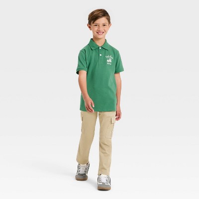 Cat & Jack Boys' Short Sleeve Double Bogey Golf Club Graphic Polo Shirt - Cat & Jack™ Green S — фото 4
