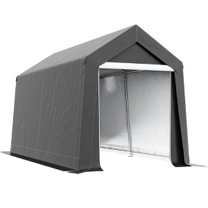 Aghana Digitals 6'x8' Heavy Duty Galvanized Steel Outdoor Storage Tent, Waterproof PE Tarp Shelter - 1 of 4